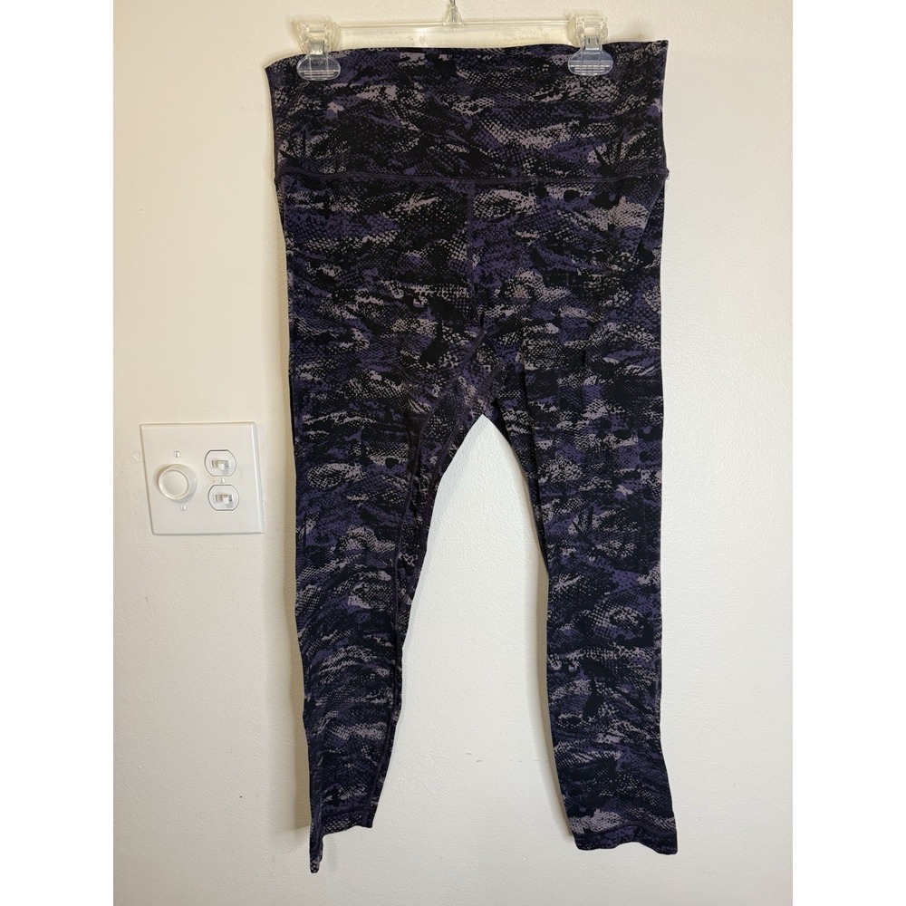 Lululemon Wunder Under HR 7/8‎ Tight Full-On Luxtreme 25" Purple Black Size 12